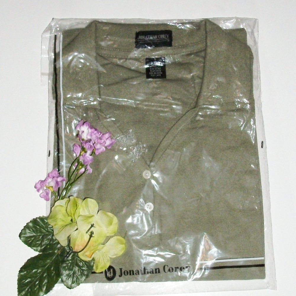 JONATHAN COREY Sz S Polo NIP  "Apple" Green Short Sleeve Pima Cotton Top
